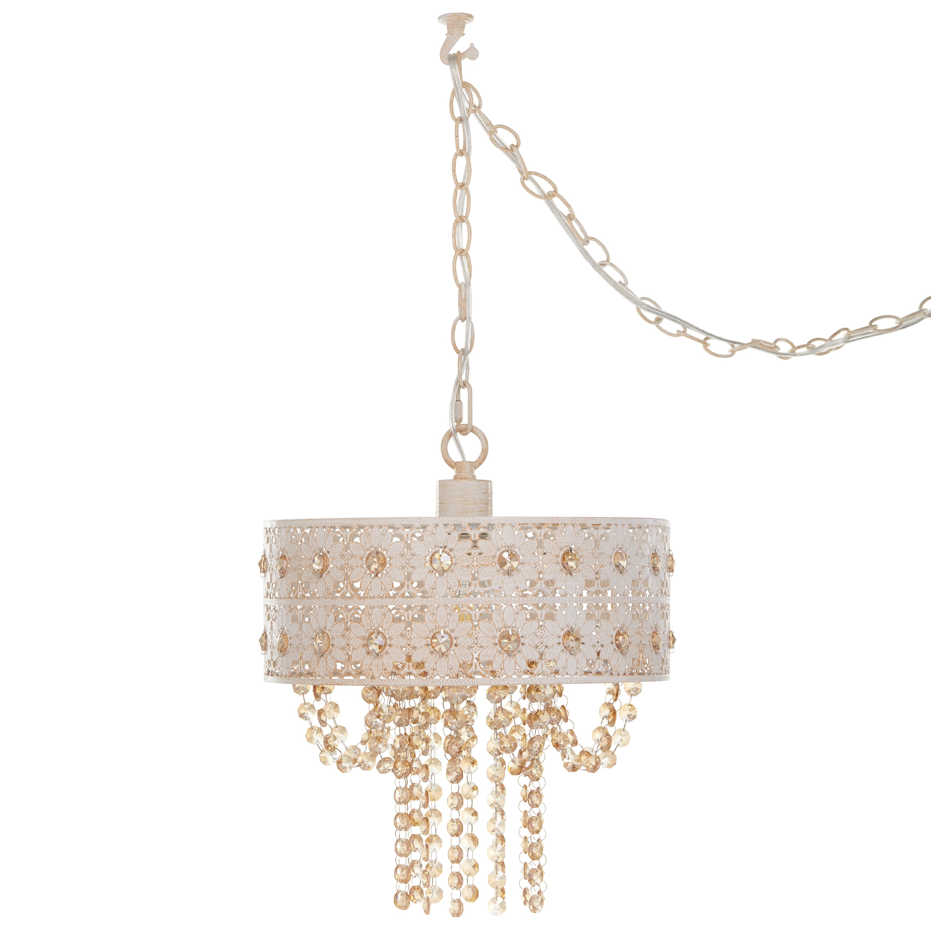 River of Goods Adelia Crystal and Metal 12.5-inch Hanging Lamp - 12.75"L x 12.75"W x 12.5"H