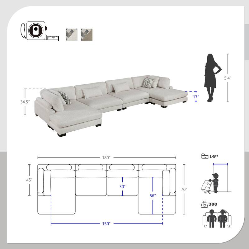 Abbeville Microfiber 4-Piece Modular Sectional with Chaise