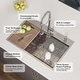 preview thumbnail 2 of 8, HOROW 33" x 22'' Single Bowl Stainless Steel Kitchen Sink with Workstation and 2 Faucets Holes
