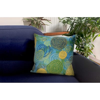 Liora Manne Visions III Graffiti Swirl Indoor/Outdoor Pillow Cool 20" Square