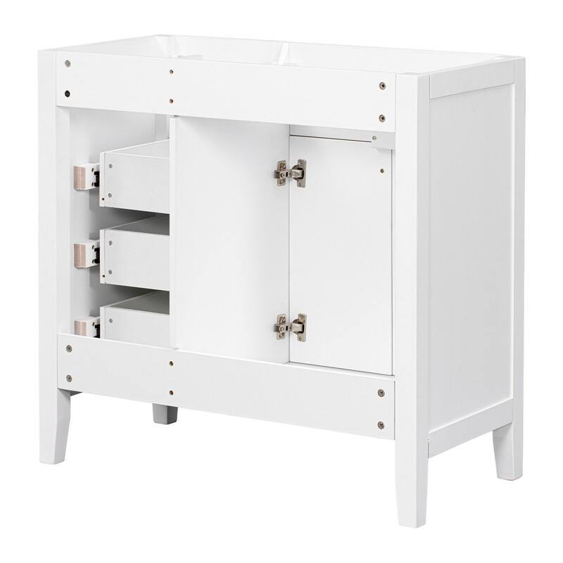 36" Bathroom Vanity without Sink, Cabinet Base Only, Bathroom Cabinet with Drawers, Solid Frame and MDF Board