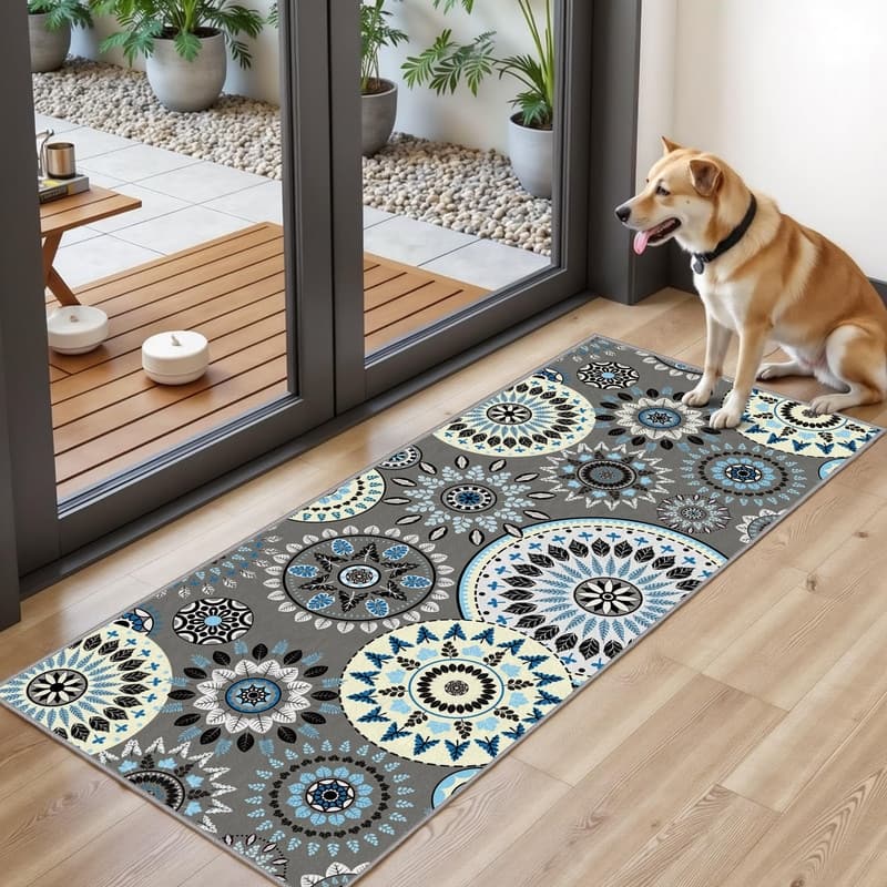 Boho Kitchen Rugs Non-Slip Washable Farmhouse Kitchen Mat 3 Piece Set - 20"x32"+20"x48"+20"x59"
