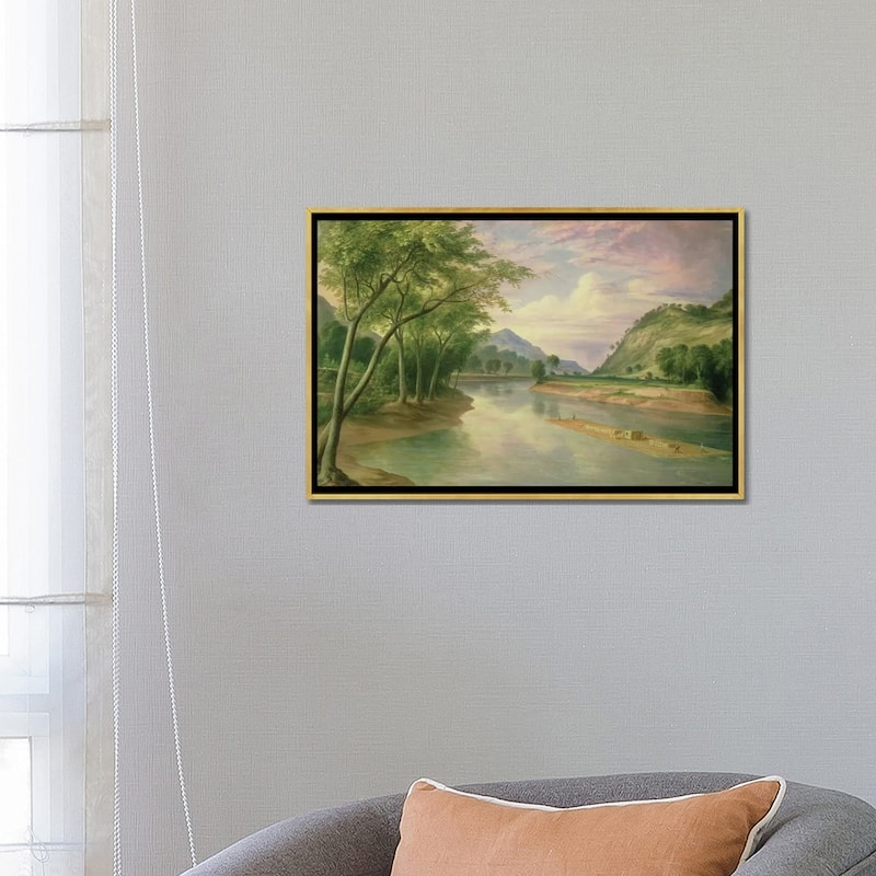 iCanvas "Ohio River near Marietta, 1855 " by Henry Cheever Pratt Framed Canvas Print