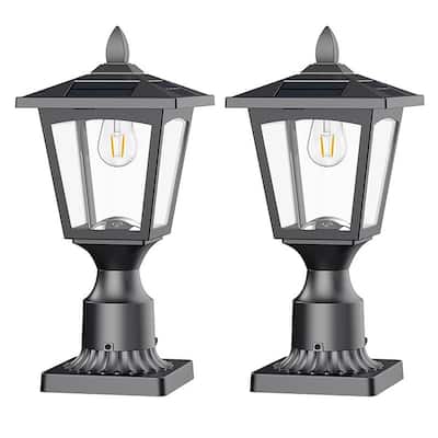Solar Lamp Post Lights Outdoor Waterproof Warm White LED - 15.75''