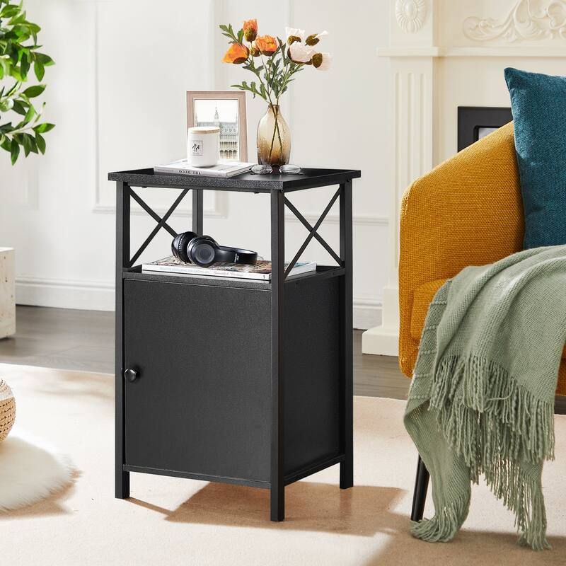 VECELO Modern Nightstands with Storage Cabinet, Nightstands Set of 2