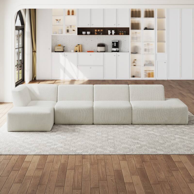 Oversized Corduroy Modular Sectional Fabric Sofa
