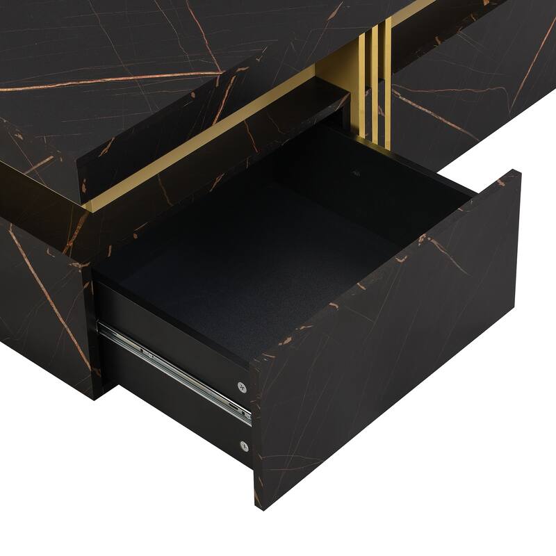 Square Storage Coffee Table with 4 Drawers