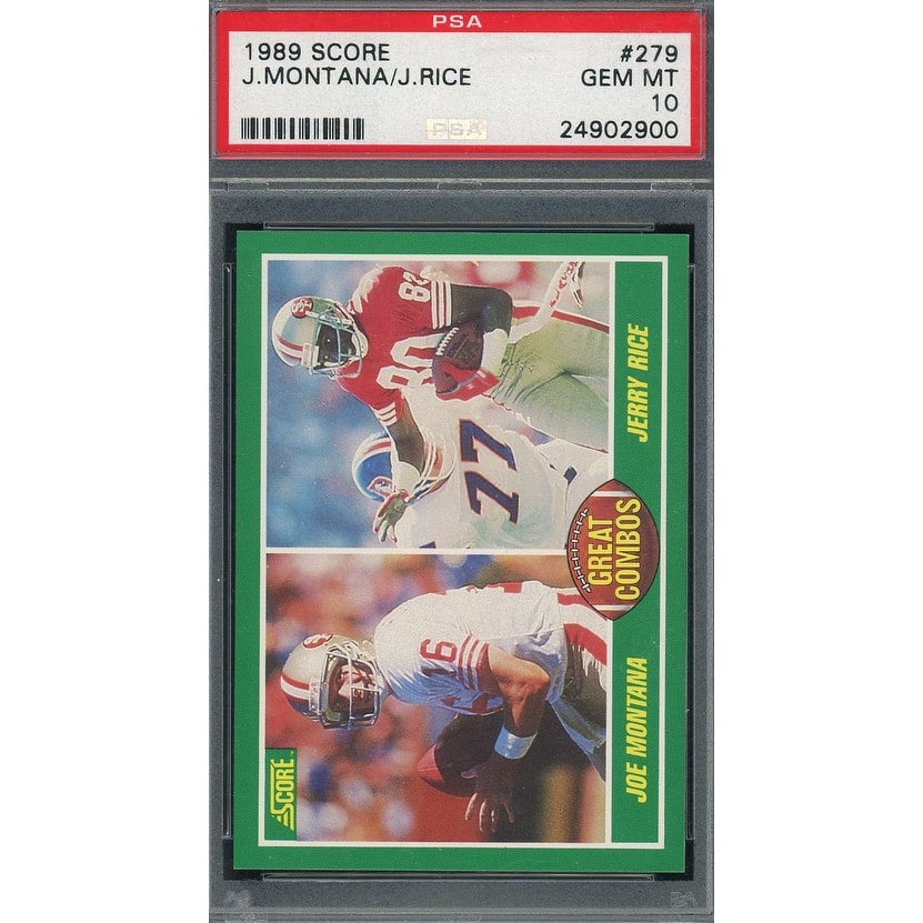 Joe Montana / Jerry Rice 1989 Score Football Card #279 Graded PSA 10 GEM MINT - 8'6" x 11'6"