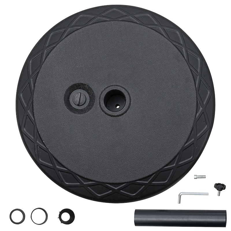 Autlaycil 13 ft Patio Umbrella with 36 Solar Lights & Crank System for Outdoor