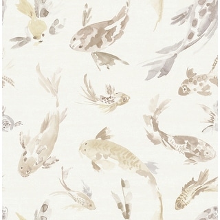 A-Street Prints Koi Metallic Fish Wallpaper