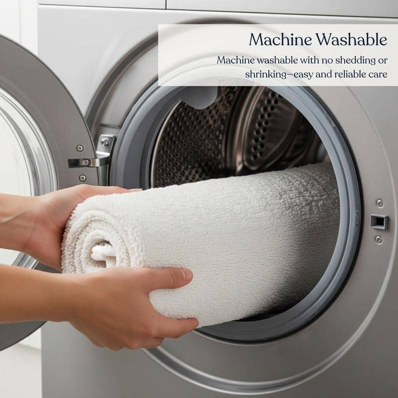 Delara Organic Cotton Reversible Bath Mat, 3000 GSM, GOTS Certified, Ultra-Thick & Super Absorbent, Quick-Drying Bathroom Rug