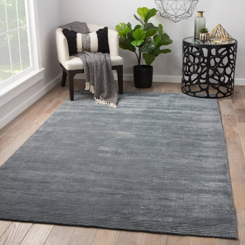 Phase Handmade Solid Color Textured Wool/ Viscose Area Rug