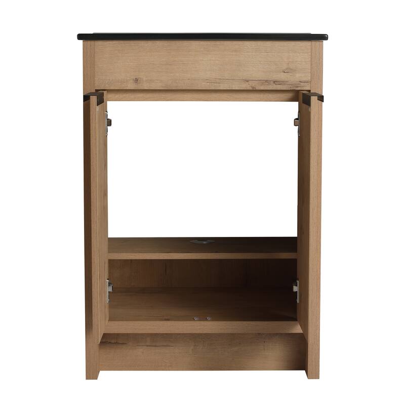GDFStudio - Lennox Modern Freestanding Bathroom Vanity with White Ceramic Sink and Soft-Close Doors