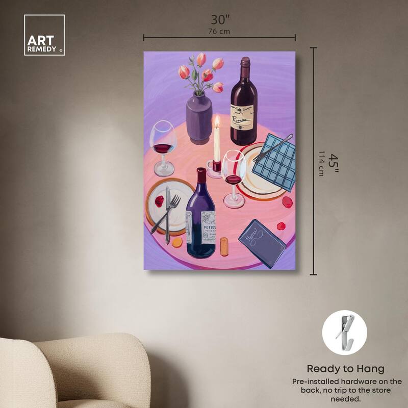 Lavender Haze Dinner Canvas by Art Remedy, Gallery Wrapped