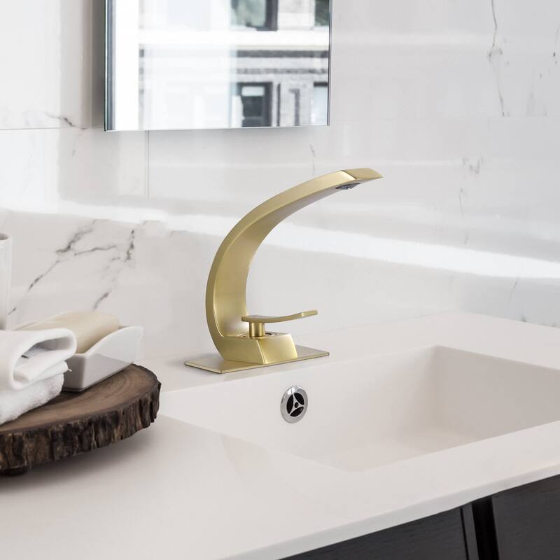 Rbrohant 7"H Single-Handle Bathroom Faucet with Deckplate, Vessel Faucet for Bathroom