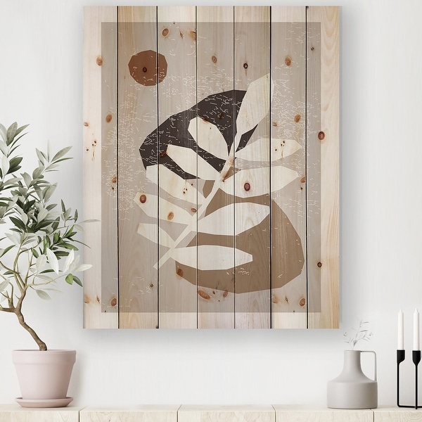 Designart 'Minimal Elementary Organic And Geometric Compostions XXXXXXXXVI' Modern Print on Natural Pine Wood. Opens flyout.