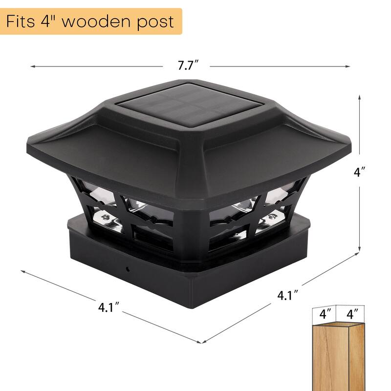 Solar Powered Integrated LED Fence Post Cap Light