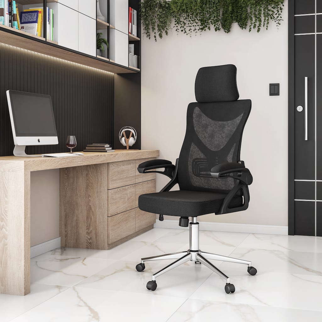 Techni Mobili Ergonomic Office Chair with Adjustable Headrest and Lumbar Support