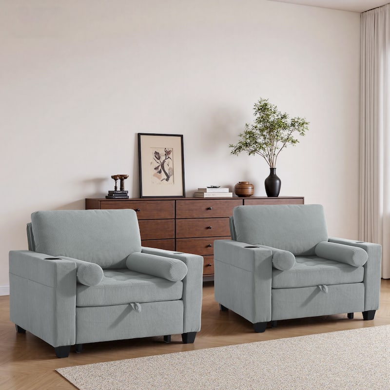 3-in-1 Adjustable Sleeper Sofa Bed Convertible Chair for Living Room