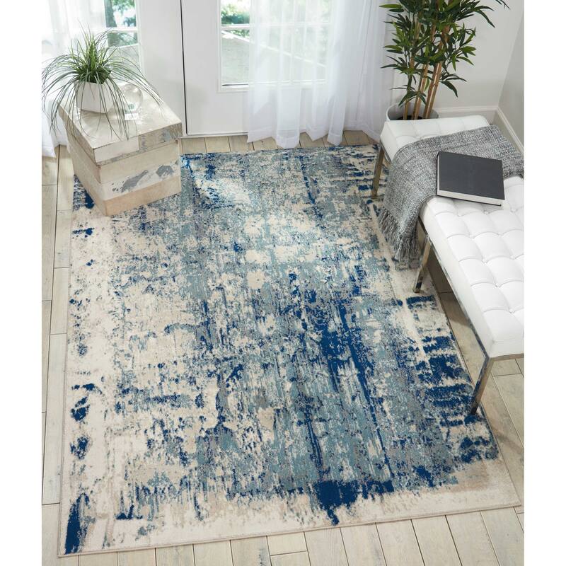 Nourison Maxell Modern Abstract Distressed Area Rug - 9'3" x 12'9" - Runner/Rectangle
