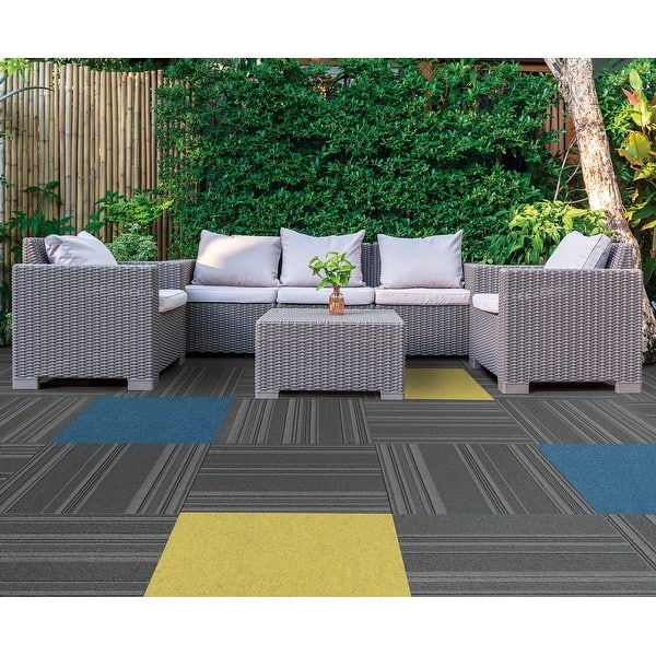 Foss Peel and Stick Color Accents Platinum 24 in. x 24 in. Residential Carpet Tile (8-tile / case) Foss Peel and Stick Color Accents Platinum 24 in. x 24 in. Residential Carpet Tile (8-tile / case)