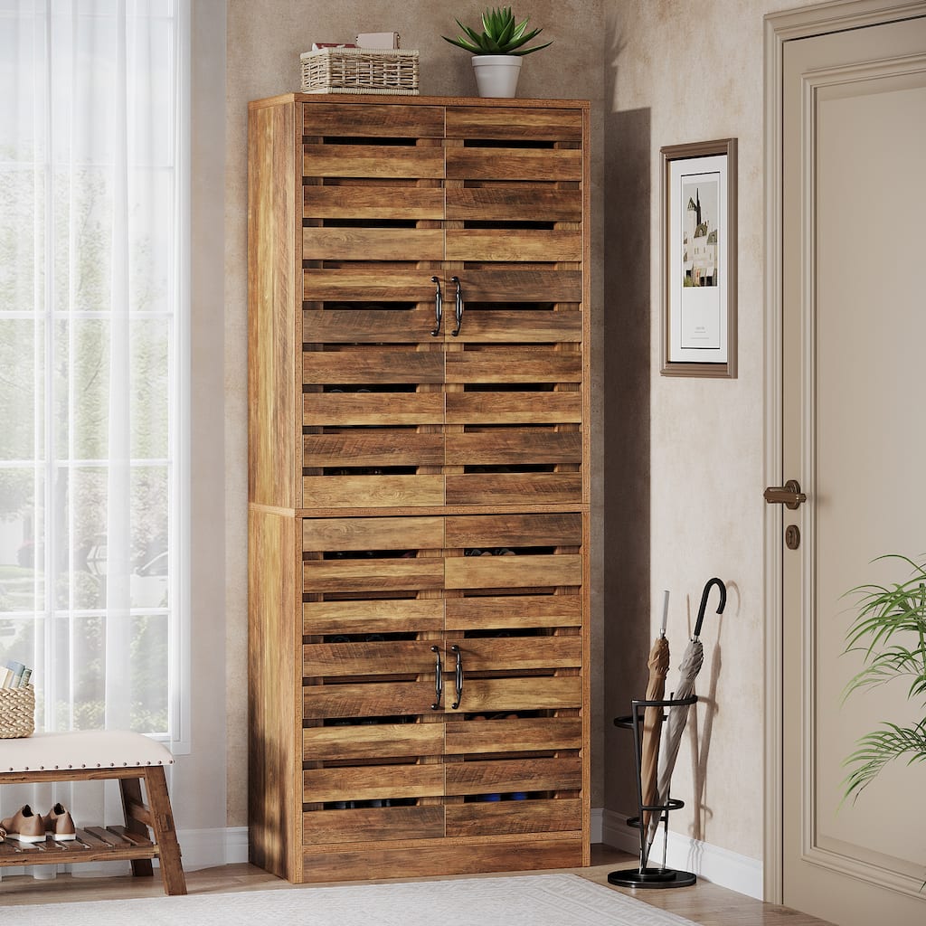 70.8" Shoe Cabinet, 27 Pairs Shoe Cabinet, Vertical Shoe Storage Cabinet for Entryway, Hallway, Closet, Living Room