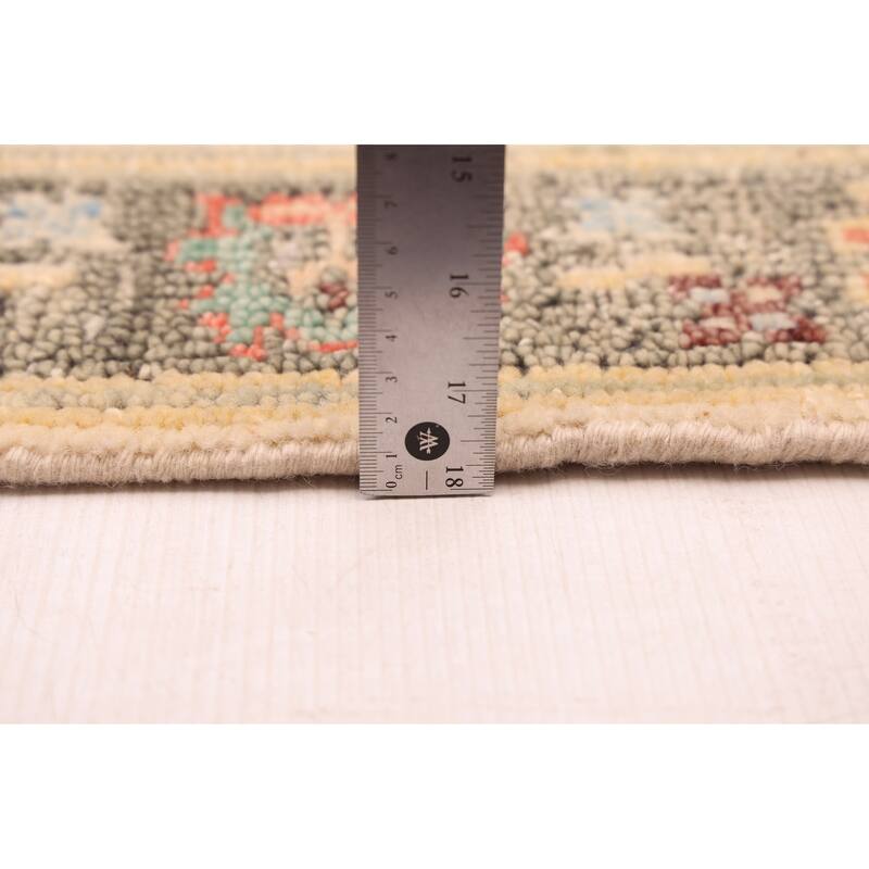 ECARPETGALLERY Hand-knotted Modern Oushak Cream Wool Rug - 2'6 x 11'8