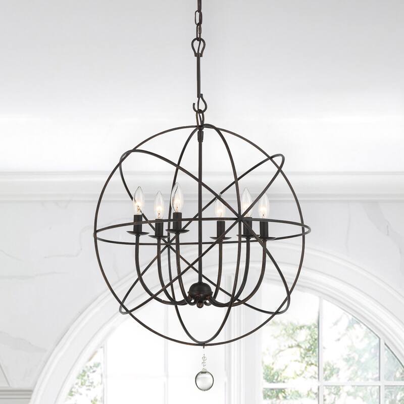 Crystorama Lighting Group Solaris 6 Light 22-1/2" Wide Cage Chandelier