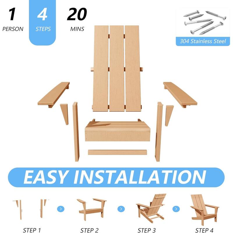 5-Piece Adirondack Chair Set, Combination Seat Coffee Table