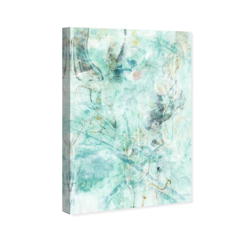 Wynwood Studio Canvas Abstract Salseo Aqua Blue and Teal Modern & Contemporary Wall Art Canvas Print