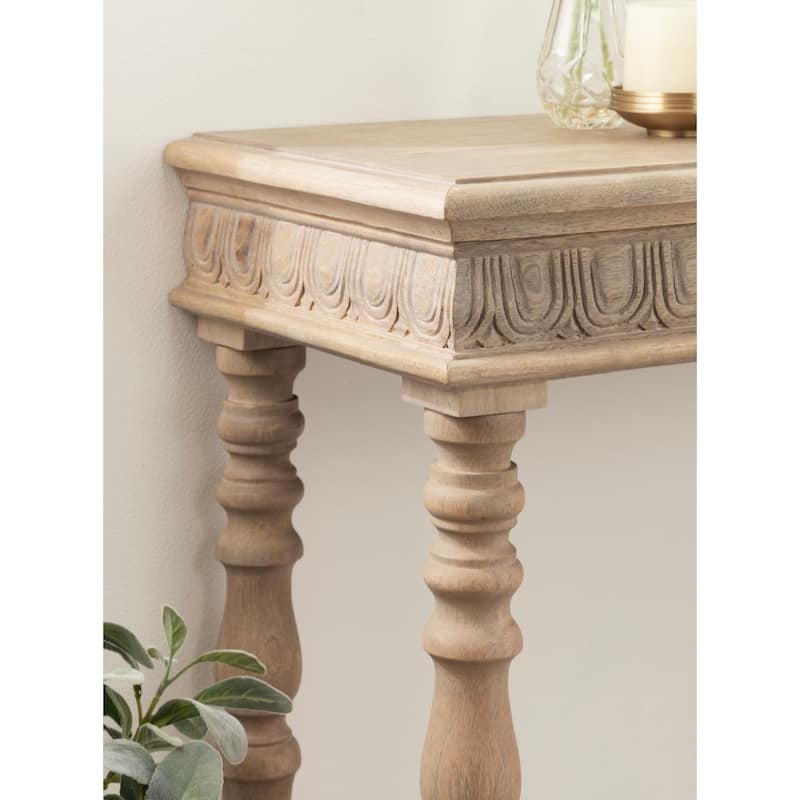 Kate and Laurel Patresa Carved Wood Console Table - 36x14x30