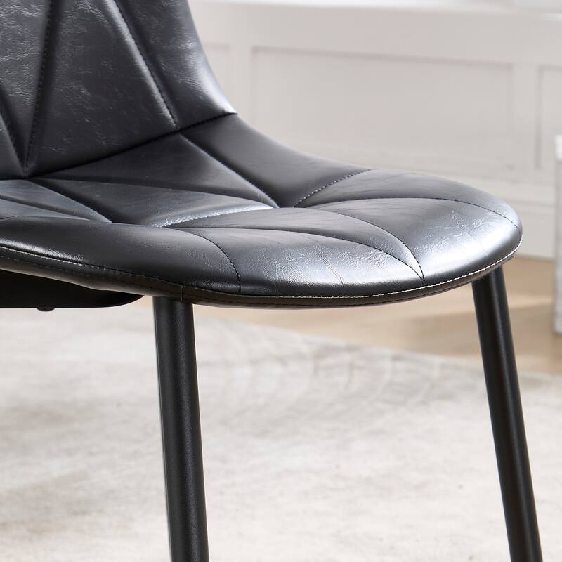 2 Piece Kitchen Dining Chairs with Upholstered Cushions, Metal Legs, High Backrest for Dining Room Kitchen Living Room Bedroom