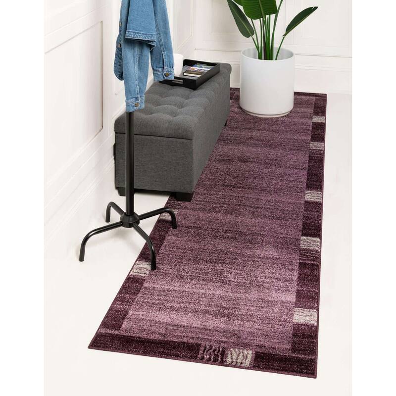 Contemporary Weby Collection Area Rug - 2'7"x10' - Purple