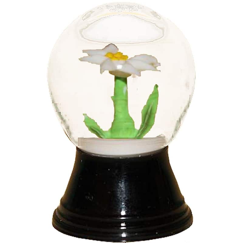 1.5" Black and Green Perzy Edelweiss Mini Snow Globe