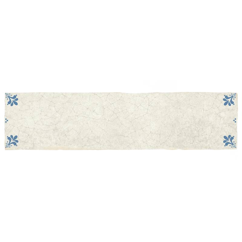 Merola Tile Crackle Cream Decor 2-7/8" x 11-7/8" Ceramic Wall Tile