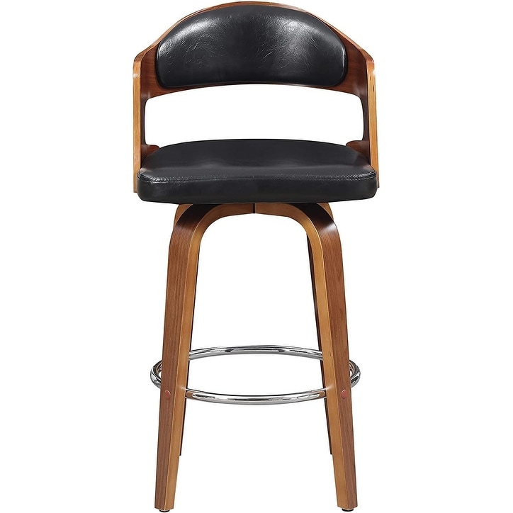 Contemporary Adjustable Swivel Barstool - Padded Seat & Back