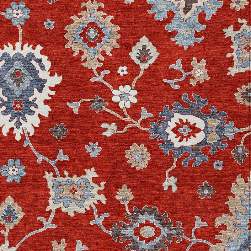 HomeRoots Floral Traditional Rectangle Outdoor Rug