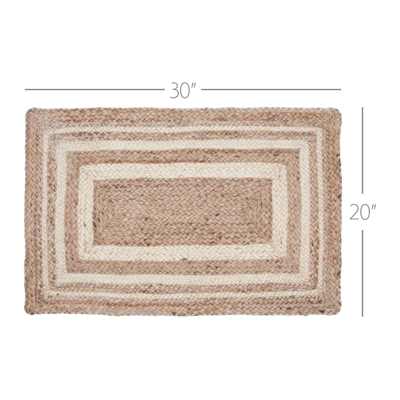 Natural & Creme Jute Rug Rect w/ Pad 20x30 - 3'6"