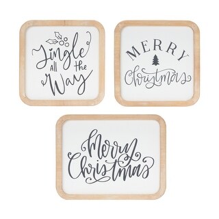 Melrose International Holiday Sentiment Plaque (Set of 12) main image 0