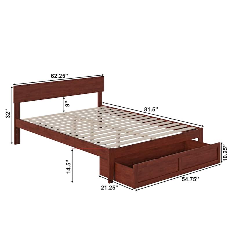 AFI Boston Platform Bed with Foot Drawer