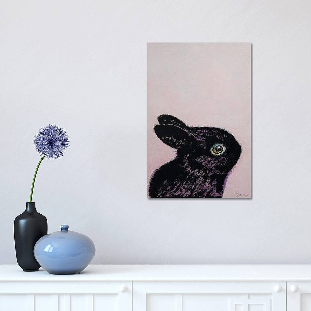 iCanvas "Black Bunny" by Michael Creese Canvas Print