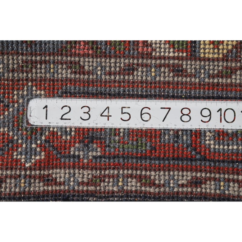 Hand Knotted Oriental 100% Wool Carpet Traditional Medallion Navy Blue & Blues Heriz (serapi) Area Rug - 4' 10'' X 3' 0''
