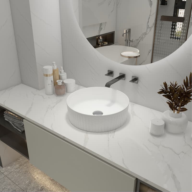 Ceramic Circular Vessel Bathroom Sink Art Sink