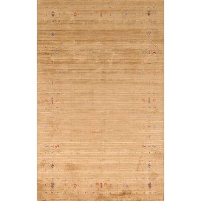 Gabbeh Oriental Area Rug Tribal Handmade Silk Carpet - 5'0" x 7'11"