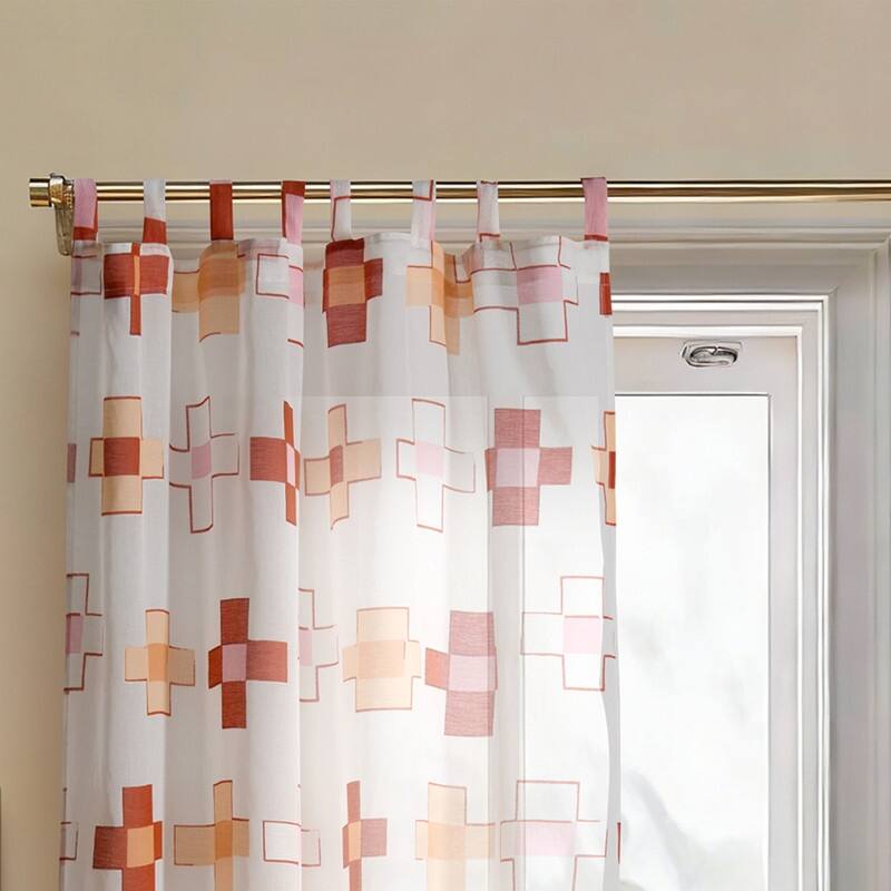 Aritha Single 84-Inch Geometric Sheer Curtain Panel by Jungalow