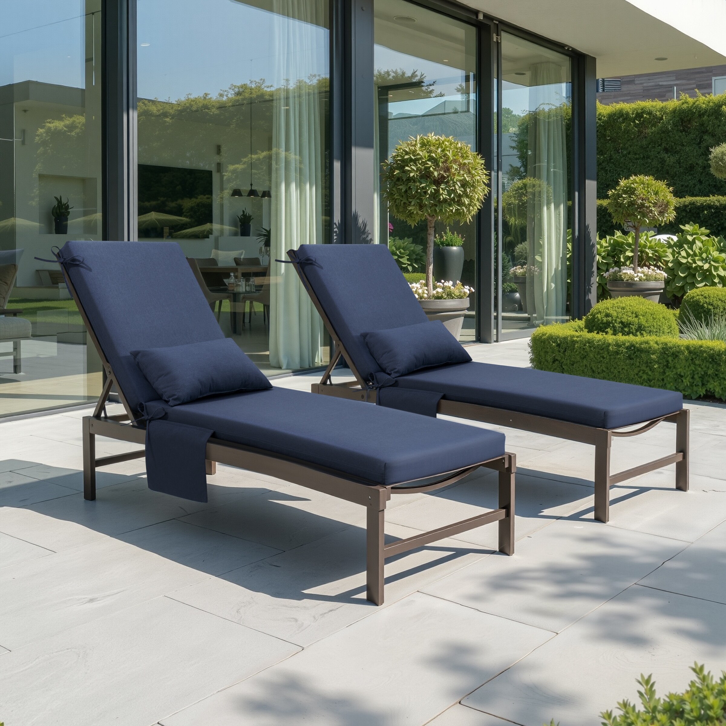 Outdoor Lounge Chair Cushions Patio Chaise Lounge Chair Seat Cushion with Pillow