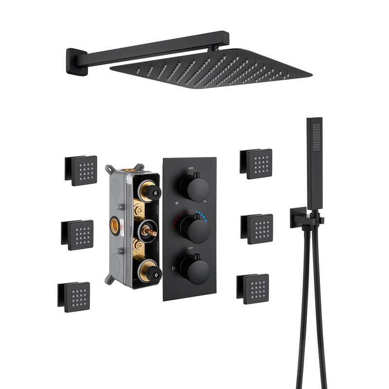 3 Functions Wall Mount Thermostatic Shower Faucet