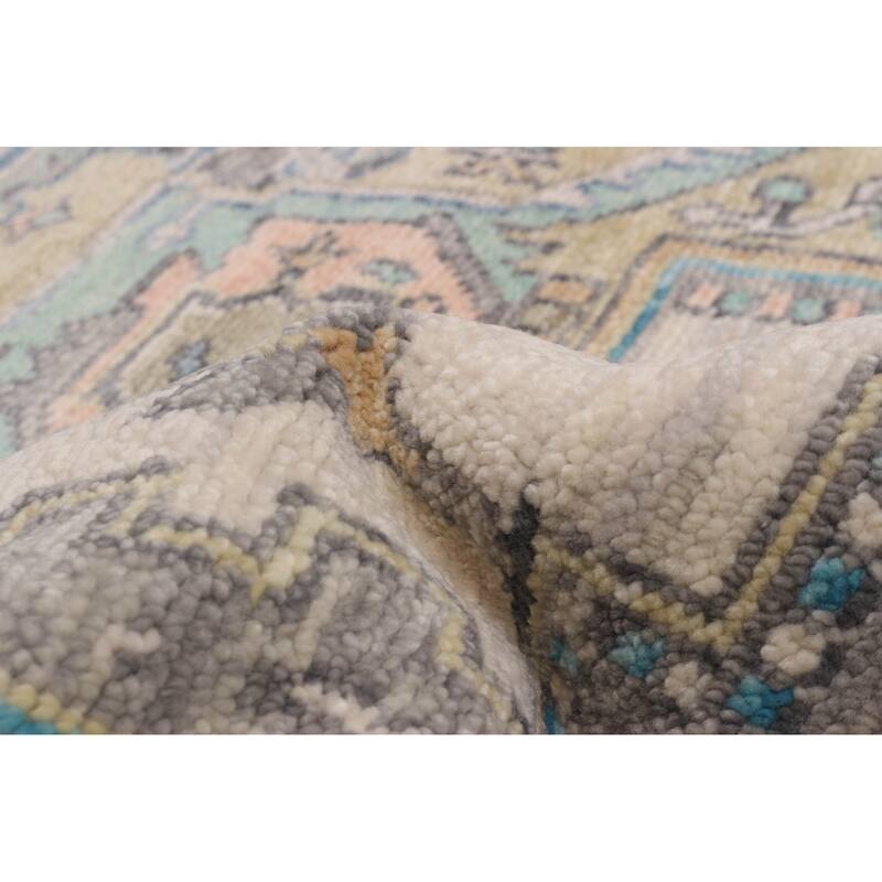 ECARPETGALLERY Hand-knotted Modern Oushak Ivory Wool Rug - 9' x 12' 4"