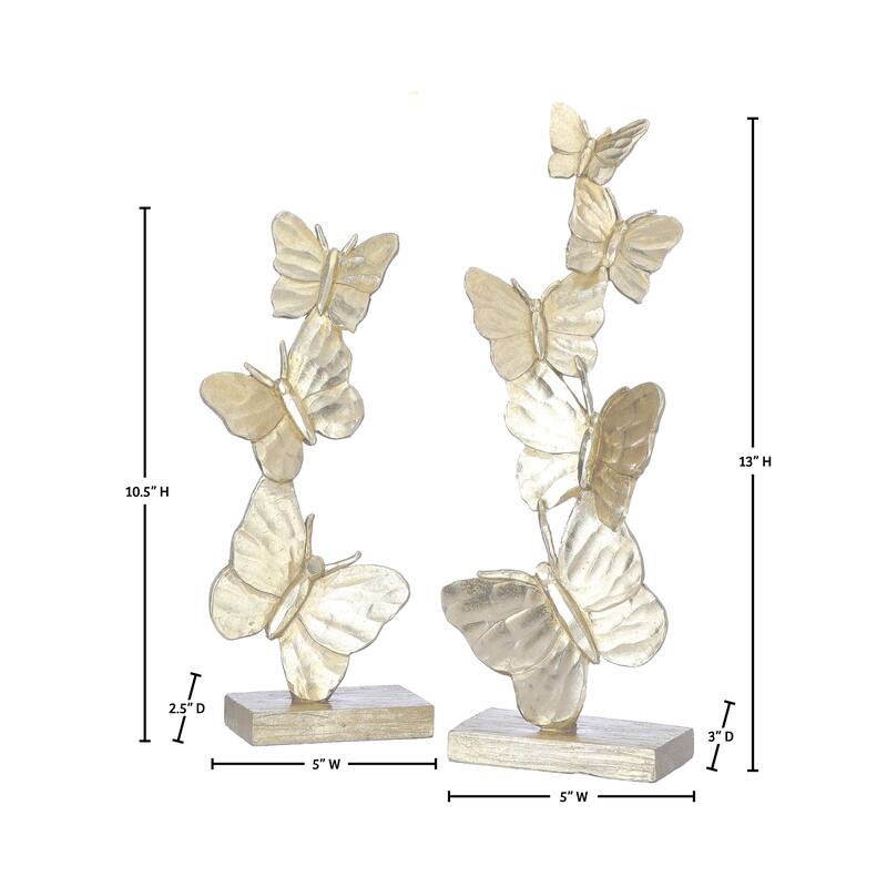 10.5-13" Resin Butterfly Parade Set of 2