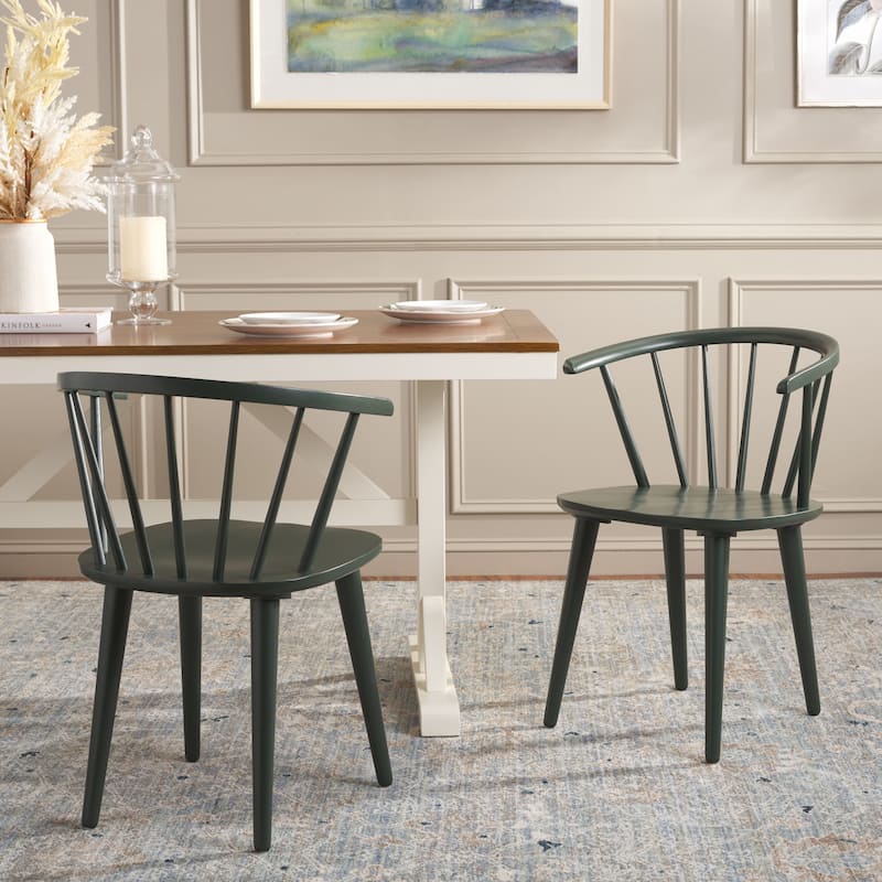SAFAVIEH Home Blanchard 18-inch Curved Spindle Side Chair [SET of 2] - 21"W x 21"D x 30"H